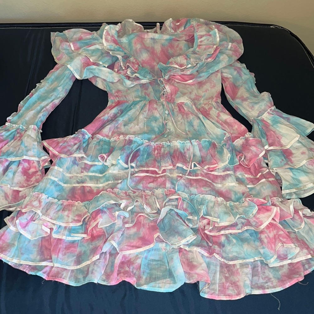 Ruffle frill colorful dress